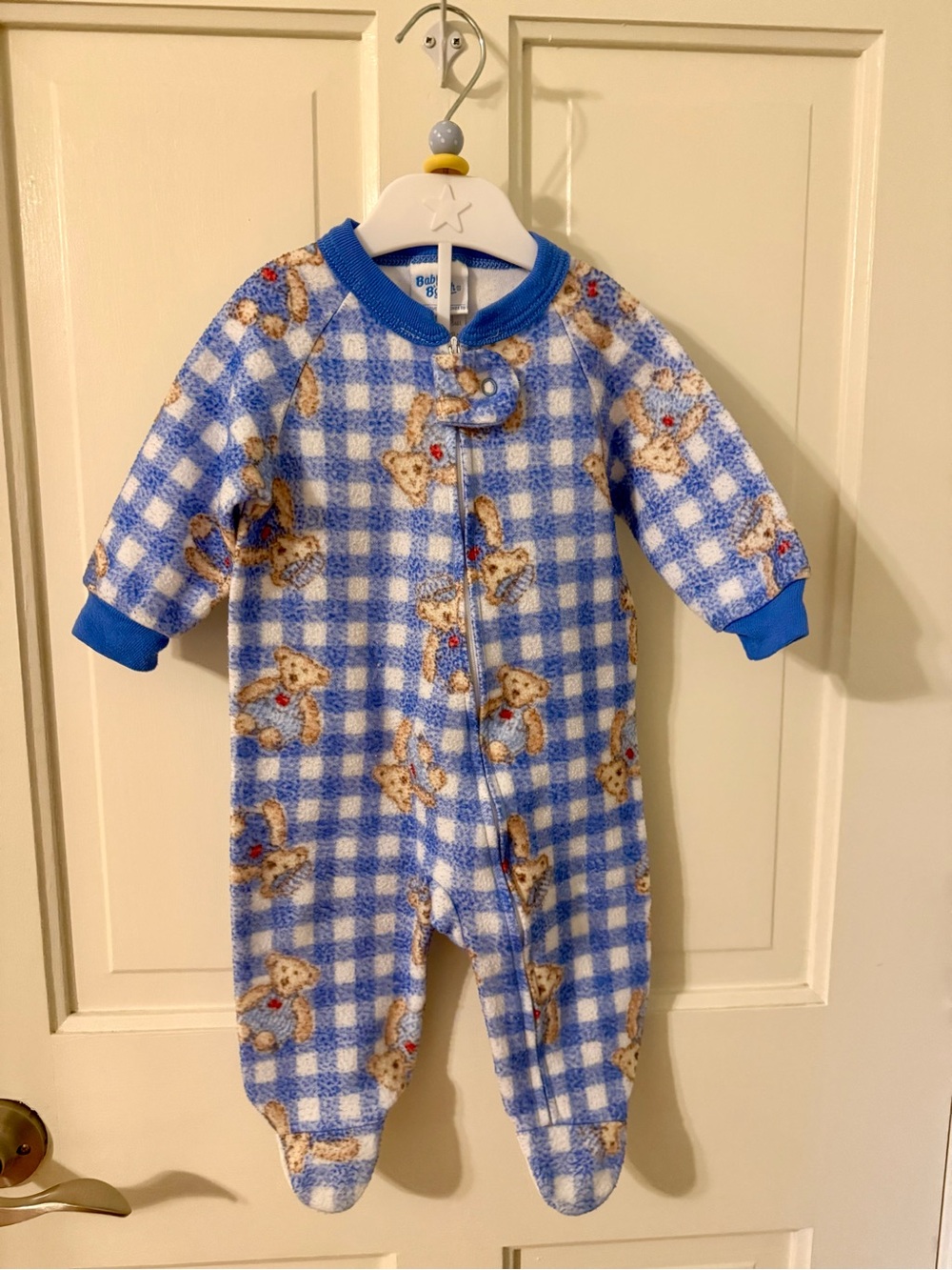 Baby B’gosh Teddy Bear Fleece Zip Up Footies 12 Months